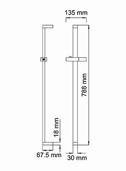 Душевая штанга Wasserkraft A037, хром