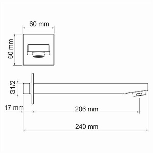 Излив для ванны Wasserkraft A187, настенный, глянцевое золото
