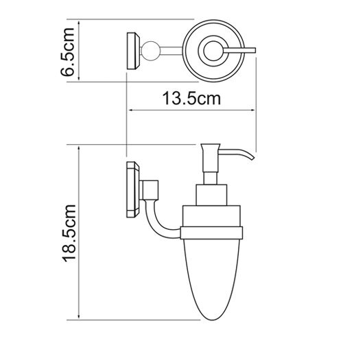 Дозатор с держателем Wasserkraft Oder, 160 мл, K-3099, хром