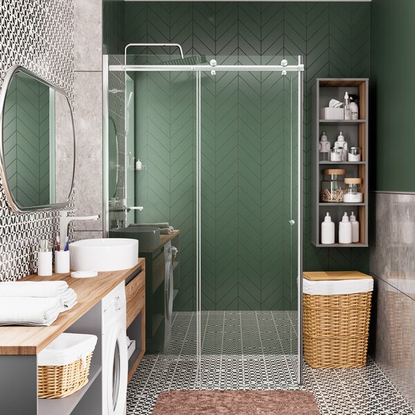 Душевой уголок Wasserkraft Vils 56R06, 120 х 80 х 200 см, профиль серебристый, стекло прозрачное