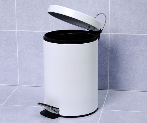 Корзина для мусора Wasserkraft Серия К, с педалью, 5 л, цвет -белый, K-635W