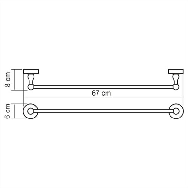 Полотенцедержатель Wasserkraft Regen, 65 см, хром, K-6930
