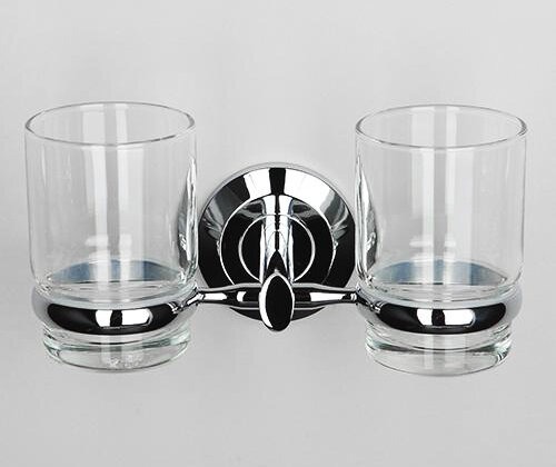 Стакан стеклянный с держателем Wasserkraft Rhein, двойной, K-6228D