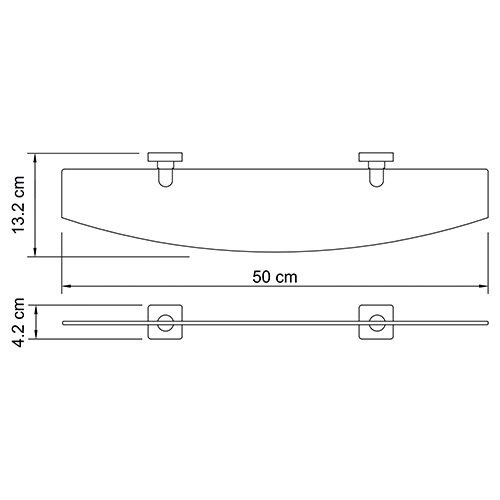 Полка стеклянная Wasserkraft Lippe, K-6524