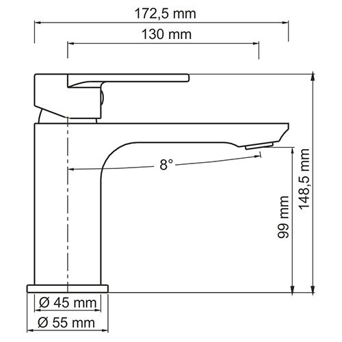 Смеситель для раковины Wasserkraft Elbe 7403, черный