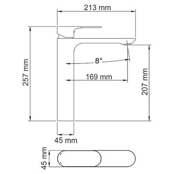 Смеситель для раковины Wasserkraft 7403H, черный