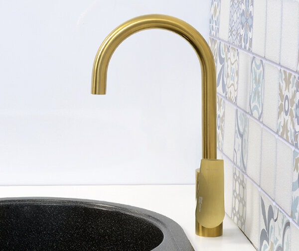 Смеситель Wasserkraft Aisch 5507 для кухонной мойки, PVD-покрытие, матовое золото
