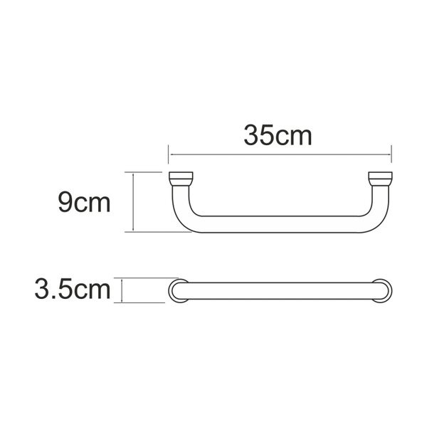 Поручень для ванны Wasserkraft Серия К, 35 см, белый матовый, K-1066W