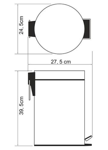 Корзина для мусора Wasserkraft Серия К, 12 л, с педалью, K-612