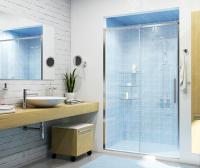 Душевая дверь в нишу Wasserkraft 58R05 120 х 200 см, стекло прозрачное, профиль хром