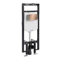 Инсталляция для унитаза Wasserkraft Dinkel 58TLT.010.ME.RG03, механическая клавиша золото розовое