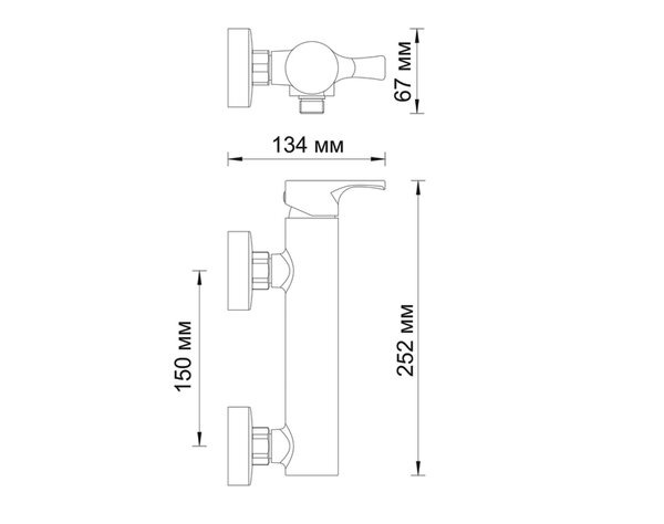 Смеситель Wasserkraft 4802 для душа, хром