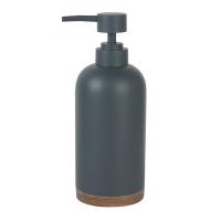 Дозатор для жидкого мыла Wasserkraft Lopau, темно-серый/дерево, K-3399