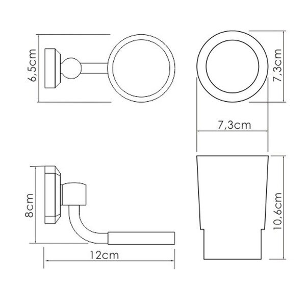 Стакан для щеток с держателем Wasserkraft Серия К, K-28128