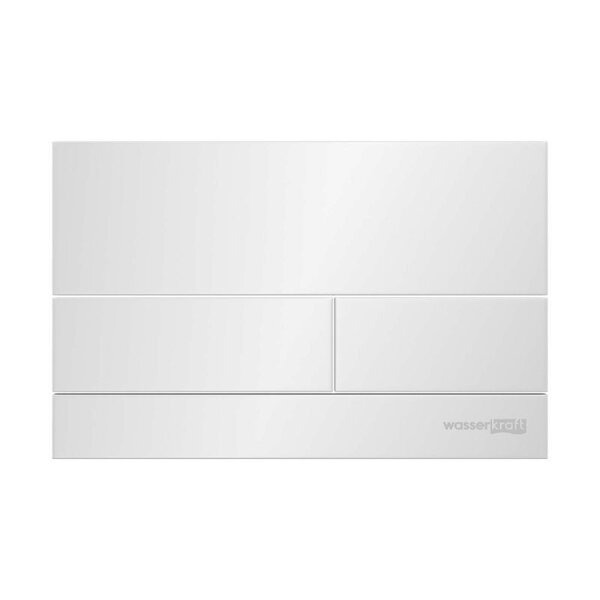 Инсталляция для унитаза Wasserkraft Salm 27TLT.010.ME.WH.WH04, декоративная стеклянная панель белая, механическая кнопка смыва белая
