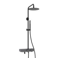 Душевая стойка Wasserkraft, с изливом, цвет - черный матовый/хром, A114.258.217.CB Thermo