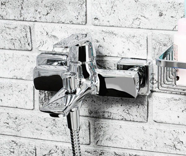Смеситель Wasserkraft 1901 для ванны и душа с коротким изливом, хром