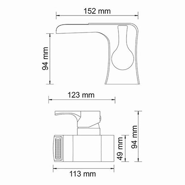 Смеситель Wasserkraft 4869 для раковины, каскадный, хром