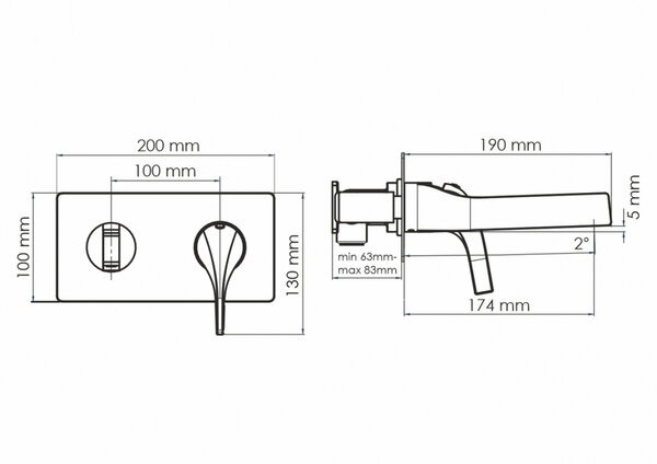 Смеситель для раковины Wasserkraft Sauer Sauer, С ВНУТРЕННЕЙ ЧАСТЬЮ, золото, 7130