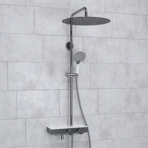 Душевая стойка Wasserkraft, с изливом, цвет - хром, A113.117.058.CH Thermo