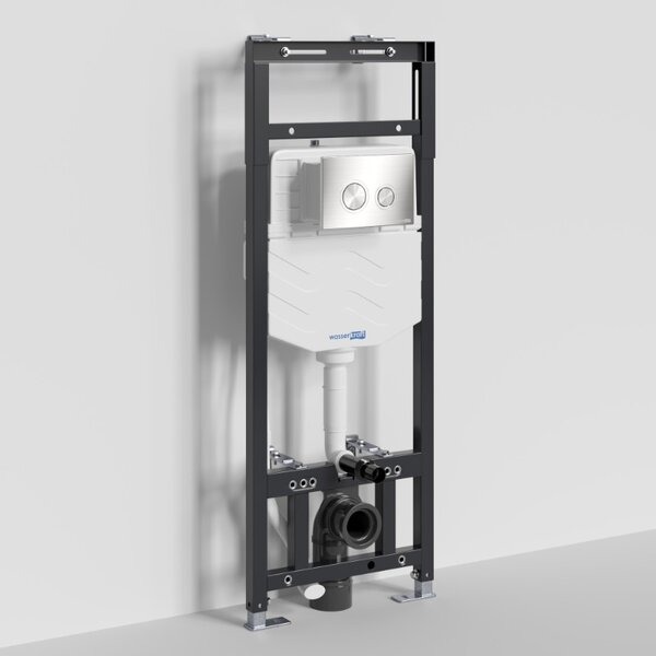 Инсталляция для унитаза Wasserkraft Alme 15TLT.010.ME.BN01, механическая клавиша никель