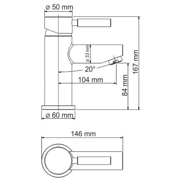 Термостатический смеситель для раковины Wasserkraft 4103, хром