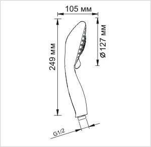 Душевая лейка Wasserkraft A003, 5-функциональная, хром