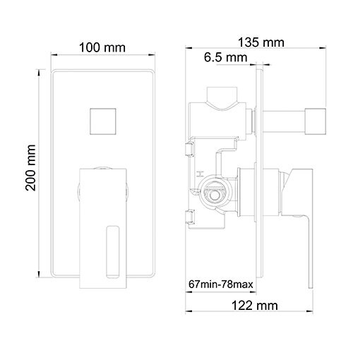 Смеситель Wasserkraft 1541 для ванны и душа, хром