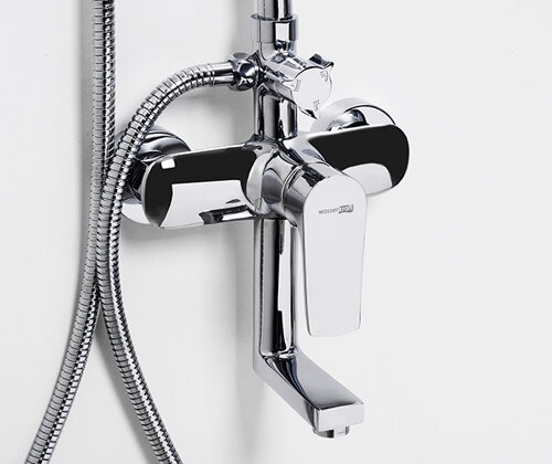 Душевая стойка Wasserkraft A16601, верхний душ 22,2 см, с изливом, хром