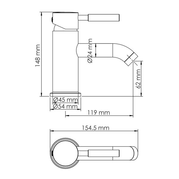 Смеситель для раковины Wasserkraft Gollach, черный матовый, 3305