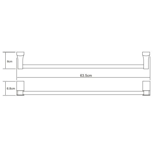 Полотенцедержатель Wasserkraft Exter, 65 см, бронза, K-5230
