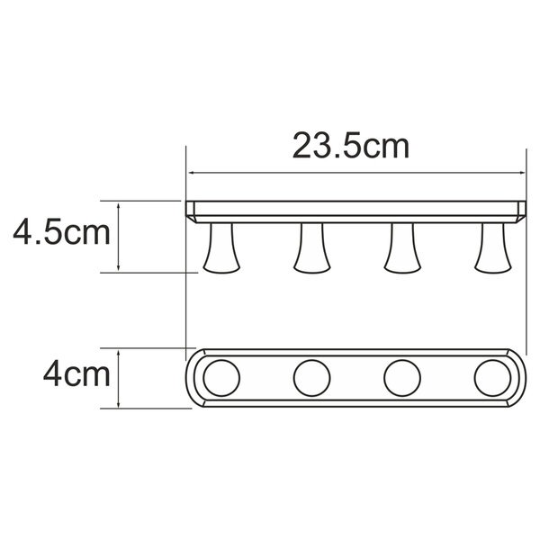 Планка 4 крючка Wasserkraft Серия К, никель, K-1074N