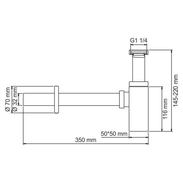 Сифон для раковины Wasserkraft A096 цвет - светлая бронза