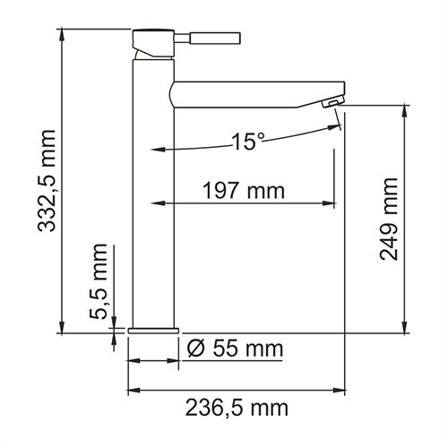 Смеситель для раковины Wasserkraft 4103H, высокий, хром