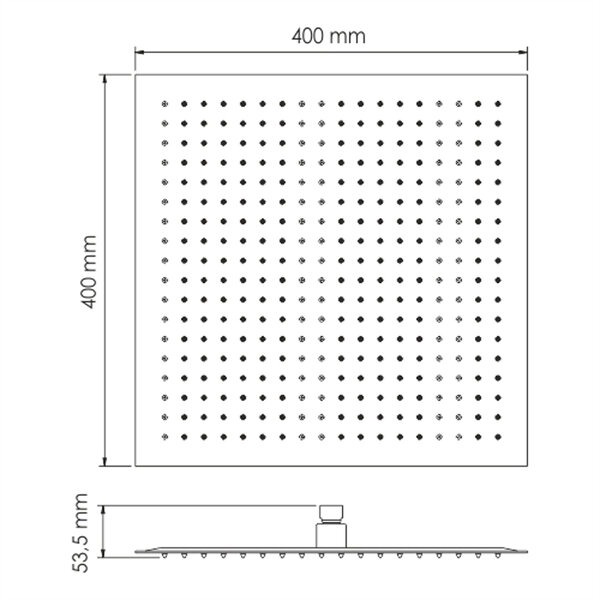 Верхний душ Wasserkraft A119, 400 x 400 мм, 1 режим струи, без держателя, хром