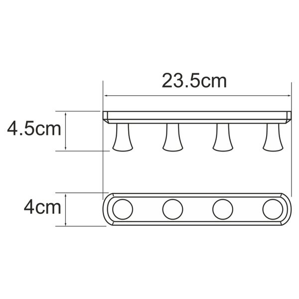 Планка 4 крючка Wasserkraft Серия К, золото матовое, K-1074BRUSHED GOLD