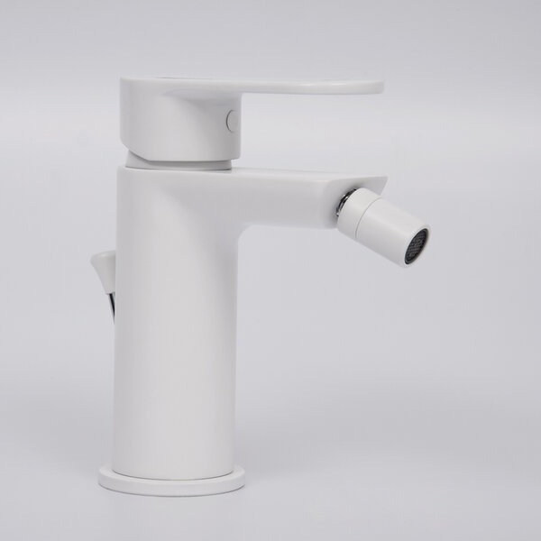 Смеситель Wasserkraft Mindel, для биде, с донным клапаном, цвет белый Soft-touch, 8506