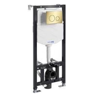 Инсталляция для унитаза Wasserkraft Aller 10TLT.010.ME.PG02, механическая клавиша цвет золото глянцевое