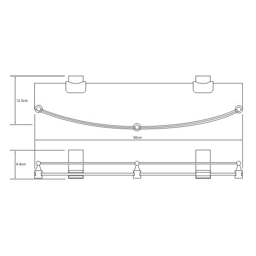 Полка Wasserkraft Exter, стеклянная, с бортиком, K-5244