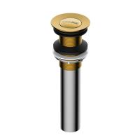 Донный клапан Push-up Wasserkraft, без перелива, PVD-покрытие матовое золото/хром, A252