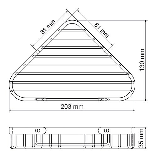 Полка металлическая угловая Wasserkraft Серия К, К-733