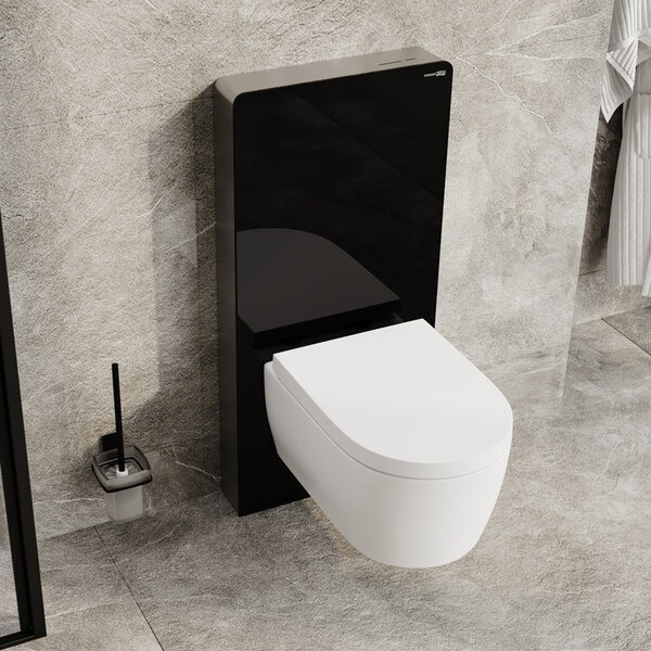 Пристенный модуль системы инсталляции Wasserkraft Naab 86TLT.040.SE.BL, для унитазов, цвет - черный