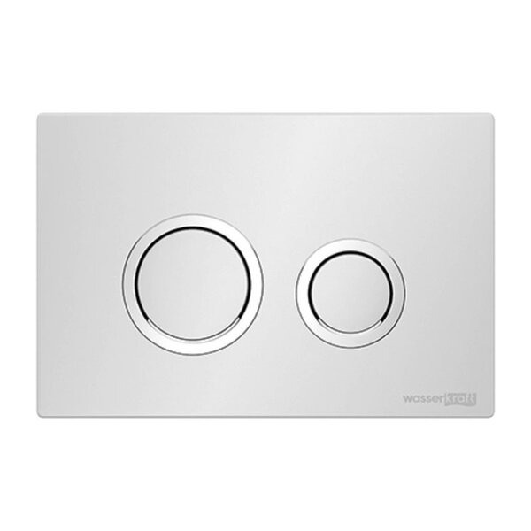Инсталляция для унитаза Wasserkraft Salm 27TLT.010.ME.WH.WH01, декоративная стеклянная панель белая, механическая кнопка смыва белая, ободки хром