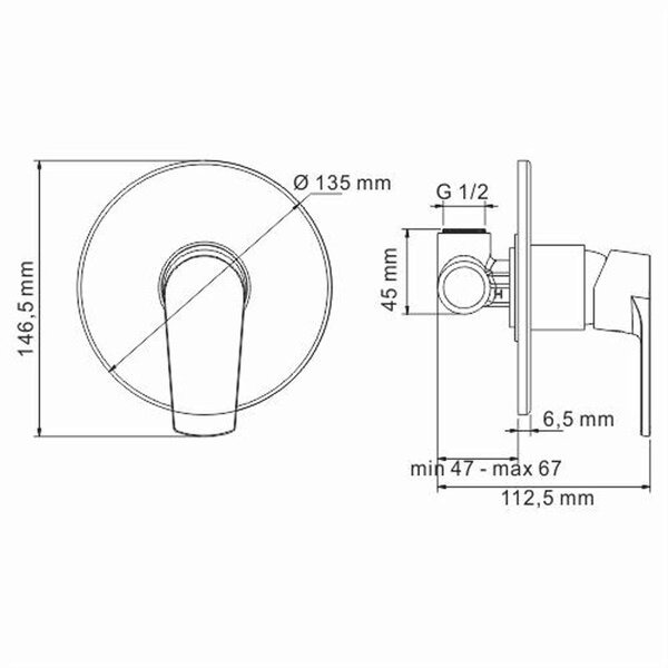 Гигиенический душ Wasserkraft A06156, со смесителем, C ВНУТРЕННЕЙ ЧАСТЬЮ, хром