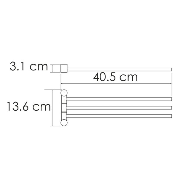 Полотенцедержатель Wasserkraft Серия К, тройной, 40 см, белый матовый, K-1033WHITE