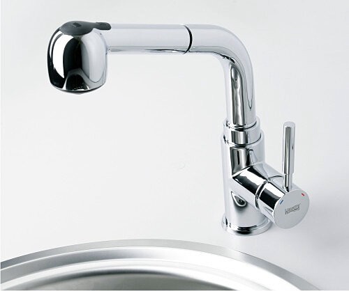 Смеситель Wasserkraft 4166 для кухни с выдвижным изливом, хром