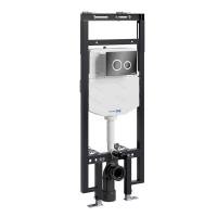 Инсталляция для унитаза Wasserkraft Dinkel 58TLT.010.ME.PB01, механическая клавиша черная, ободки хром