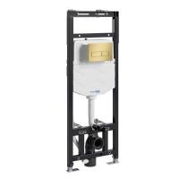Инсталляция для унитаза Wasserkraft Alme 15TLT.010.ME.MG03, механическая клавиша золото матовое