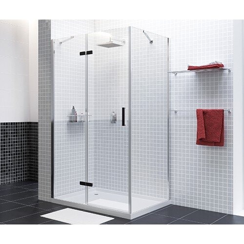 Душевой уголок Wasserkraft Aller Black L/R, 120 х 100 см, стекло прозрачное, 10H10LBLACK
