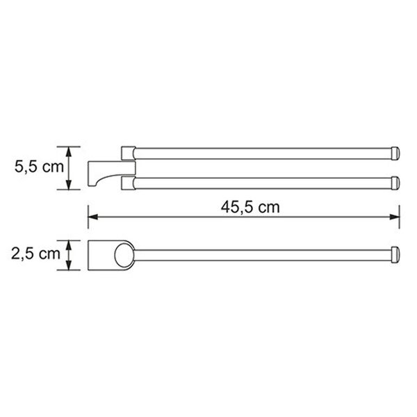 Полотенцедержатель двойной Wasserkraft Kammel, 45 см, хром, K-8331